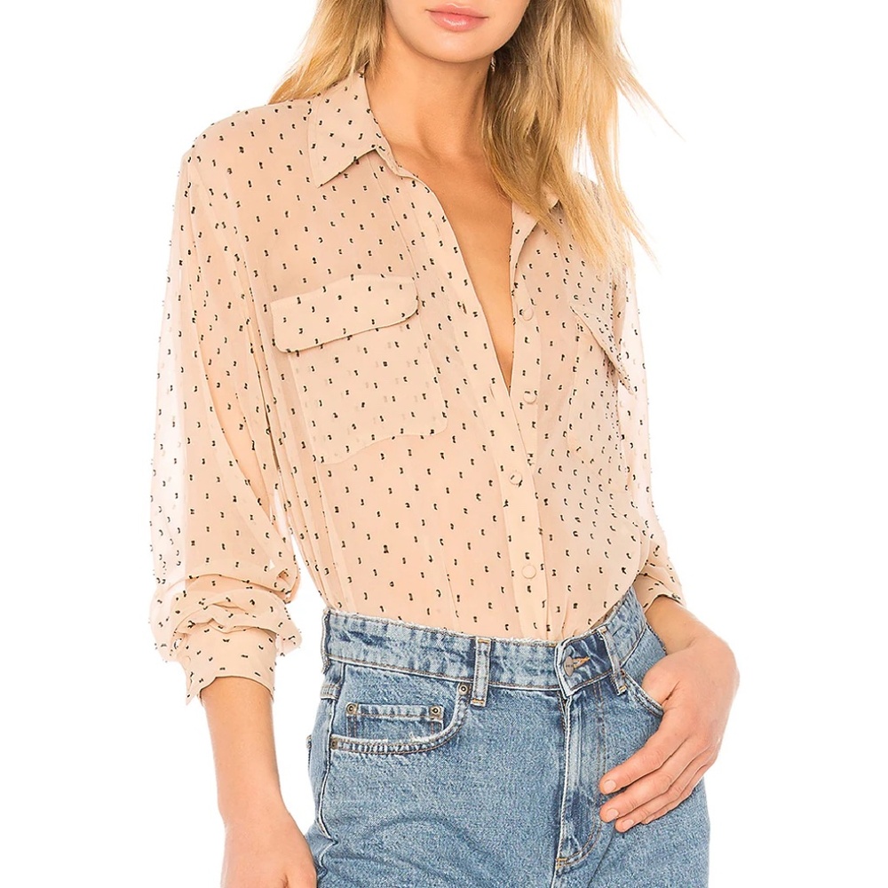 L'Academie Beige Button Down Shirt